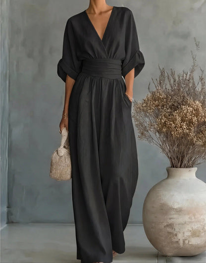 Daniela | Mono Elegante de Escote en V y Pierna Ancha