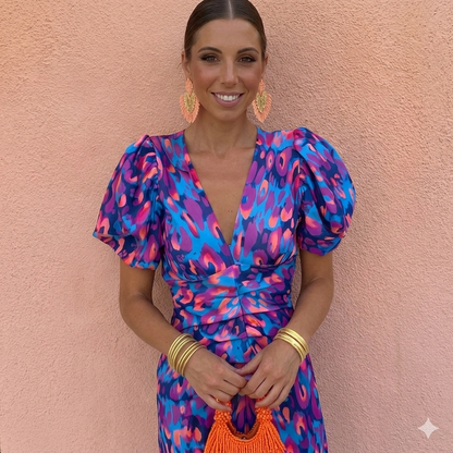 Tora | Vestido con Mangas Plisadas