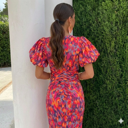 Tora | Vestido con Mangas Plisadas