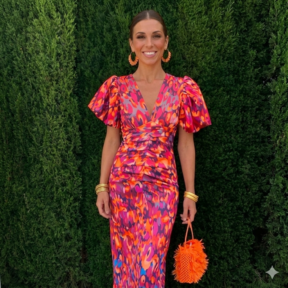 Tora | Vestido con Mangas Plisadas