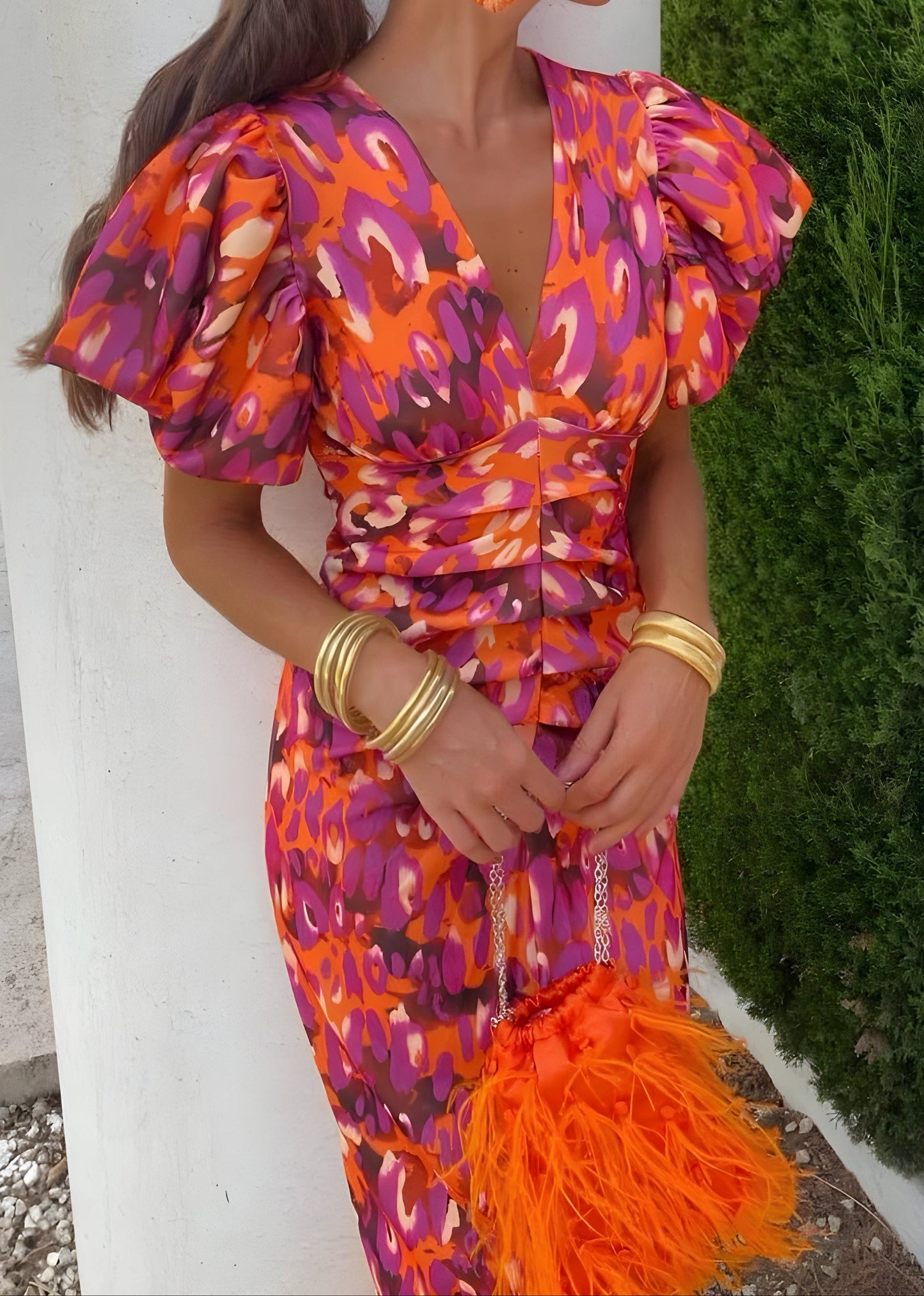 Tora | Vestido con Mangas Plisadas