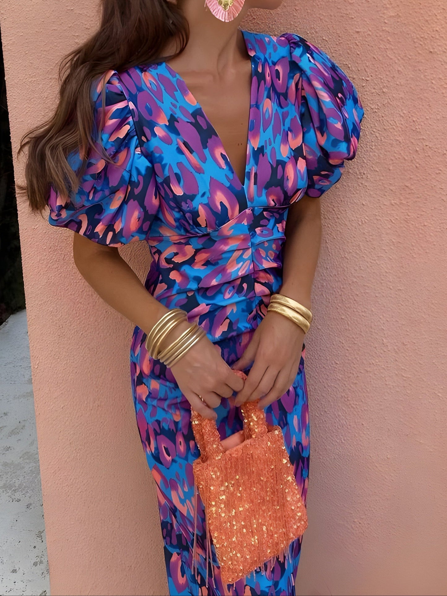 Tora | Vestido con Mangas Plisadas