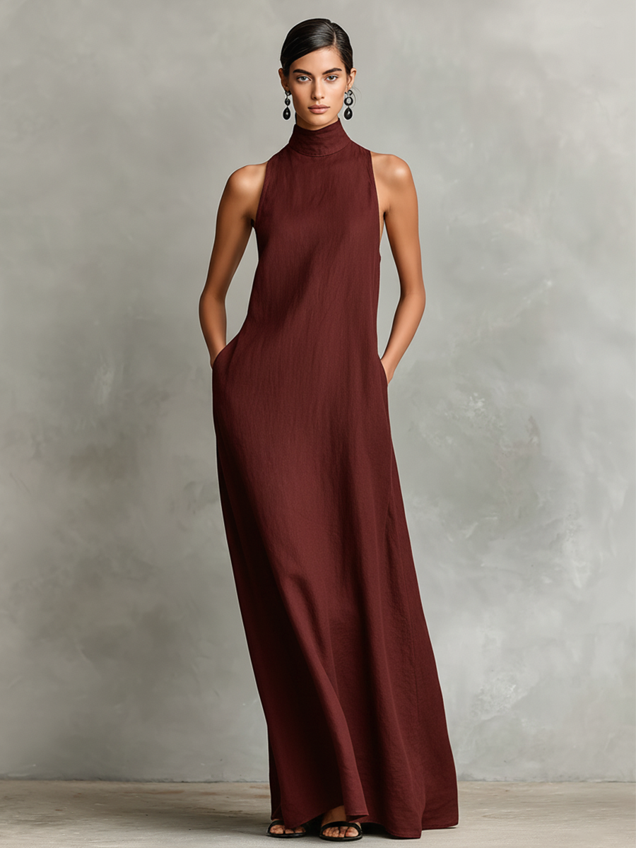 Catarina vestido burdeos