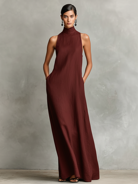Catarina vestido burdeos